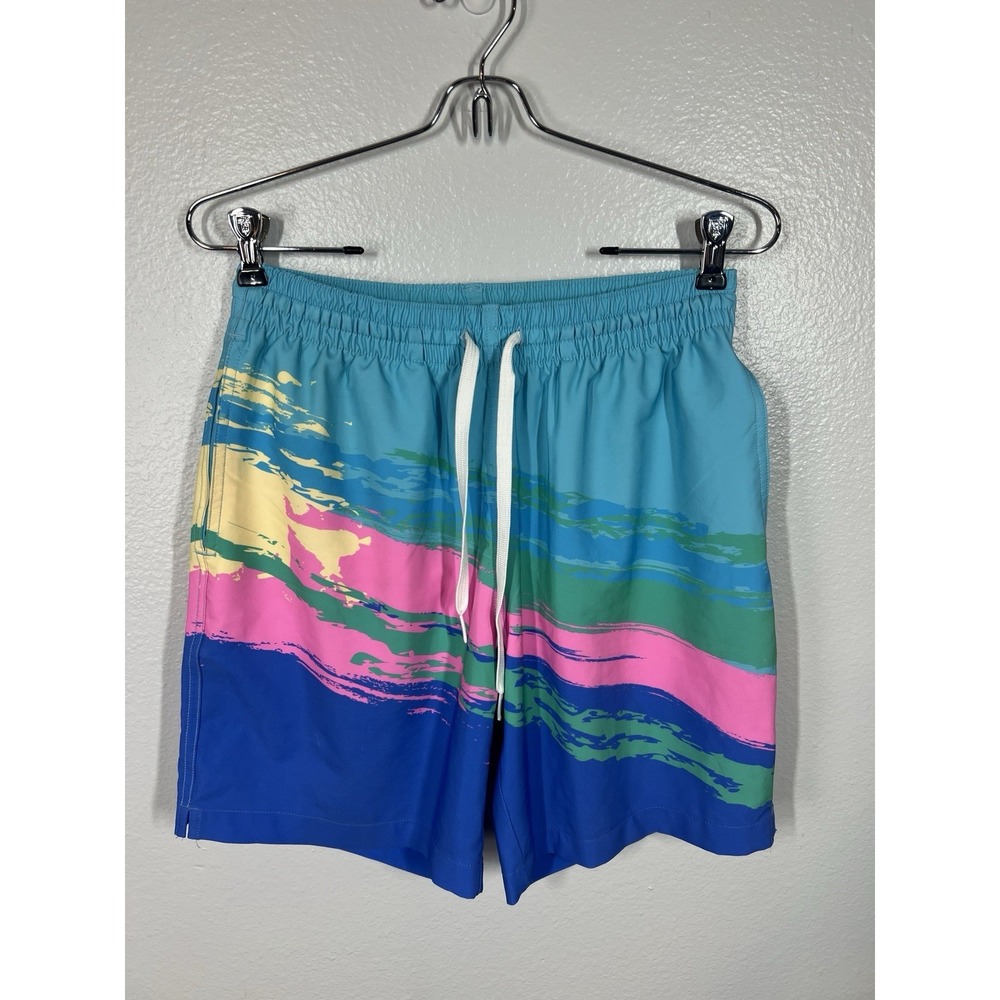 Chubbies Shorts Men's Small Swim Trunks The Day Rockets 7" Classic Neon Stretch